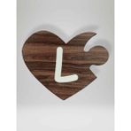 L Harfi (Sol Parça) – Ahşap Puzzle Kalp Harf Magnet – Buzdolabı Süsü – İkili Uyumlu (kod:1017)