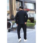 L-KOM Çizgili Slim Fit 2li Takım (Gömlek & Pantolon) - Pamuklu Rahat Takım Elbise