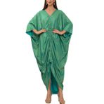 L-Peach Kadın Bohem Hırka Ferah Gecelik Loungewear Plaj Elbisesi Örtüleri Elbise Kaftan Sarong Pareo, B Yeşil, One Size