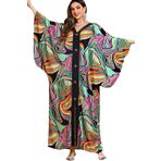 L-Peach Kadın Bohem Hırka Ferah Gecelik Loungewear Plaj Elbisesi Örtüleri Elbise Kaftan Sarong Pareo, Çok renkli 17, One Size