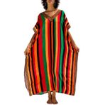 L-Peach Kadın Ferah Gecelik Maxi Kaftan Ev Giyimi Loungewear Plaj Elbisesi Mayo Kapak ups, C Çok renkli 5, Tek beden