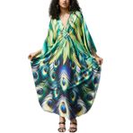 L-Peach Kadın Gevşek Kaftan Gecelik Ferah Homewear Büyük Boy Maxi Mayo Kapak Ups Elbiseler, A2 Çok renkli 12, One Size
