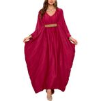 L-Peach Kadın Gevşek Kaftan Gecelik Ferah Homewear Büyük Boy Maxi Mayo Kapak Ups Elbiseler, A3 Kırmızı 2, One Size