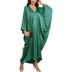 L-Peach Kadın Gevşek Kaftan Gecelik Ferah Homewear Büyük Boy Maxi Mayo Kapak Ups Elbiseler, A3 Yeşil 2, One Size
