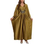 L-Peach Kadın uzun hırka gecelik ferah ev tekstili büyük boy Maxi Kimono kapak Ups elbiseler, F Sarı, One Size