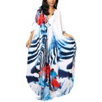 L-Şeftali Kadın Bohem Kaftan Maxi Loungewear Büyük Boy Gecelik Ev Giyimi Plaj Örtüsü Elbise