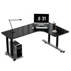 L-Şekilli Modern Bilgisayar Masası Köşe PC Masası Ev Ofis için Basit Öğrenci Çalışma Yazma İş İstasyonu Siyah Sağ Köşe Masaüstü Masa (120 x 120 x 75 cm)