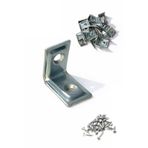 L Tipi Demir Köşebent,25 Adet, Gümüş, 16x20x20mm, Mobilya Dolap Raf Masa Köşe Bağlantı Sabitleme Aparatı, Vidalar Dahil,