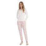 L40314W EKRU PEMBE ADRİAN KADIN PİJAMA TAKIMI (EKRU PEMBE, S)