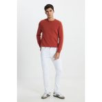 L719E6361312 Beyaz Erkek Luke Slim Fit Dar Kesim Normal Bel Dar Paça Kot Pantolon - 30 / 30