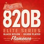 La Bella 820B Elite Flamenko Gitar Teli Seti (Profesyonel - Siyah Naylon) | Elite Flamenco Series, Siyah Naylon Tizler, Geleneksel İspanyol Tonu, Güçlü Projeksiyon | Ölçüler: 4/4 Standart Flamenko Git