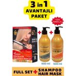 La Benedic Avantajlı Keratin Düzleştirici Full Set + Şampuan + Maske 3'lü Set (Açık Renkli Saçlar Için)