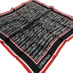 La Boutique 1631-01 Siyah Harf Desenli Sura İpek Eşarp