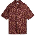 La Chemise Damas: %100 Viskon Akışkan Kısa Kollu Gömlek, Rahat Fit Tasarım - 2XL - Bordo