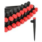La Farah 50 adet kazıklı damla sulama yayıcı, ayarlanabilir 360 derece su akışı kilidi, 1/4 inç damla sulama borusu için dikenli damlalık, (4-7 mm) sulama sistemi için bahçe sulama püskürtücüsü