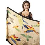 LA FERANI İpek eşarp beyaz siyah klasik eşarp ipek yazlık şal resmi durumlar bez plaj havlusu zarf hafif 180 x 90 ipek şal kadınlar için hediye, Model 5., 180x90