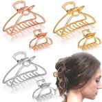 La Jolie Jasmin 6 Paket Metal Saç Pençe Klipsi, Kadın Kalın Saç Yakalama Barrette, Büyük ve Mini Kaymaz Saç Çenesi Kelepçe Klipsler Stil Moda Aksesuarları Kadınlar Kızlar için