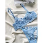 La Linaa Lovely Bebe Mavisi Kadın Tül Tanga Külotlu Bralet Takım - 75B