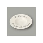 La Luciana Porselen Makarna Tabağı - Siyah/Krem - 26 Cm