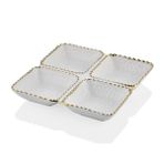 La Medore 1STV-029 Hammered 4'lü White Gold Çerezlik