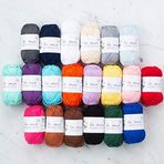 La Mia Mini Mercerized Cotton 20'li Paket Renkli El Örgü İpi, Karışık Renkli%100 Merserize Pamuk El Örgü İpliği, Her Biri 25 gram / 67 metre