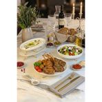 La Micellar Rocher 4 Parça Porselen Sunum Seti &Metal Ayaklı Kase Kayık Tabak Servis Seti