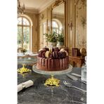 La Micellar Rocher Gold Metal Ayaklı Sunumluk Servislik Tabak & Kurabiye Pasta Tatlı Yemek Sunumluğu ( 26 CM)