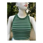 La Miciole Çizgili Sıfır Kol Kaşkorse Crop Bluz