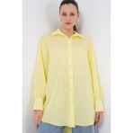 La Mode Istanbul Çizgili Uzun Gömlek Tunik 5963 - Sarı - 36