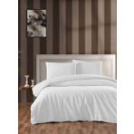 La Notte Home Collection Menderes Lanotte Saten Tek Kişilik Nevresim Takımı Düzboya Beyaz