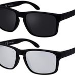 La Optica B.L.M. Güneş Gözlüğü Erkek UV400 CAT3 Hafif Spor - Gözlük Torbası Dahil, Gözlük Temizleme Bezi, 2'li set kauçuk, camlar: gri / gümüş aynalı