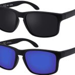 La Optica B.L.M. Güneş Gözlüğü Erkek UV400 CAT3 Hafif Spor - Gözlük Torbası, Gözlük Temizleme Bezi Dahil, 2'li set mat, camlar: Gri / mavi aynalı