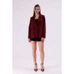 La Pante Kadın Krem Blazer Ceket Relax Fit Astarlı Pamuk Poliamid Viskoz M Beden - Bordo