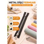 La Queue Jolie 17 cm Metal Dişli Fermuar – Yıldız Uçlu, Siyah, Çanta & El İşi Projeleri İçin