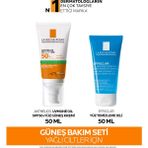 La Roche-Posay Güneş Bakım Seti Yağlı Ciltler İçin Anthelios Oil Control 50 ml ve Effaclar Temizleyici Jel