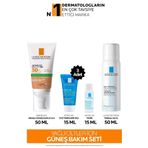 La Roche Posay Yağlı Ciltler İçin Cilt Bakım Seti: Anthelios Renkli Güneş Kremi&Tonik & Temizleme Jeli& Termal Su