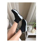 La Scada 001 MR500-81 Triko Sneaker Çorap Siyah Beyaz Kadın Bot
