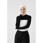 LA SEFA Dik Yaka Boyunluklu Kolluk Siyah Uzun Kollu Boyunluk Tesettür Boyunluk Balıkçı Yaka Bodysuit