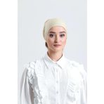 LA SEFA Kadın Pratik Dikişsiz Bağcıklı Tesettür Penye Bone-Bej