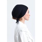 LA SEFA Kadın Pratik Dikişsiz Bağcıklı Tesettür Penye Bone siyah