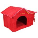 La Vista Çatılı Kedi ve Köpek Evi Kırmızı Kadife Iç Mekan
