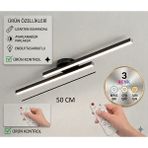 Laaysa 3 Renk Yanabilen Modern Tavan Koridor Aydınlatması Çubuk LED Lineer Avize (Kumandalı) - Siyah