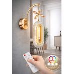 laaysa Elips Model Sarkıt 3 Renk Gold Kaplama Oturma Yatak Çocuk Odası Duvar LED Aplik (KUMANDALI)