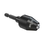 LaBear Matkap Mandren Anahtarsız Mini 3 Çeneli Adaptör Hızlı Değiştirme 1/4 inç Altıgen Şaft 1,5-6 mm Alaşım Siyah Matkap Uçları Freze Kesici
