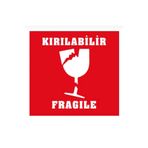 LABEL WORLD Dikkat Kırılabilir Etiketi 100mm X 100mm