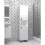 Labelladizayn 1. Kalite Mdf 2 Kapaklı Banyo Boy Dolabı
