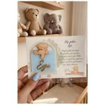 LABİREND PRODUCTS 10'lu paket Pencere form Pleksi Ayı Figürlü Bebek Magnet Kartlı ve Jelatinli İsme Özel Hatıra