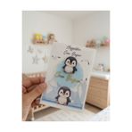 LABİREND PRODUCTS 10'lu paket Şeffaf Pleksi Penguen Figürlü Bebek Magnet Kartlı ve Jelatinli İsme Özel Hatıra