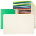 Labkiss 100 Paket Küçük Boş Defter Günlük Toplu, Renkli Kapak, Çizgisiz Kalın Kağıt, 4,2x5,5 inç, 48 Sayfa, Cep Yazısı Eskiz Defteri Konu Not Defteri Seti Kadın Erkek Çocuk Gezgin Öğrenci Ofisi için