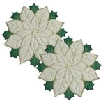 LABRIMP 2 Adet Holly Yaprak Placemats Yıkanabilir Plaka Mat Noel Masa Paspaslar Noel Yer Paspasları Noel Çiçek Amerikan Servisi Noel Plaka Pedleri Kahve Fincanı Polyester Içecekler